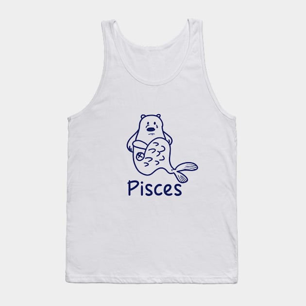 Pisces Bear Cute 1 Tank Top by Eyanosa